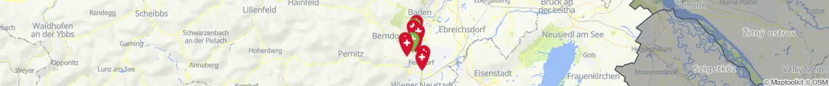 Kartenansicht für Apotheken-Notdienste in der Nähe von Leobersdorf (Baden, Niederösterreich)